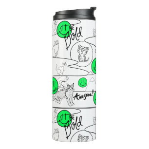 Mikitiez meow summer cat party beach  thermal tumbler