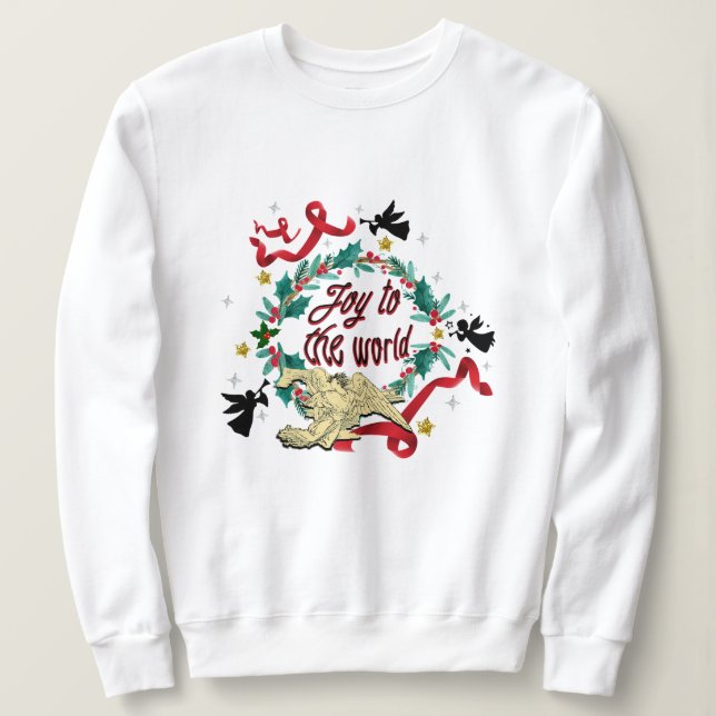 Mikitiez noel gothic moody christmas angle sing sweatshirt (Design Front)