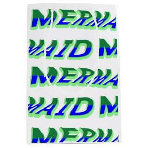 Mikitiez ocean mermaid venus sea blue  medium gift bag