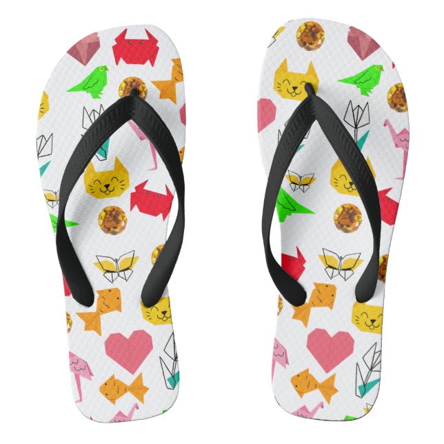 Mikitiez origami cancer summer jewel animal cat  flip flops (Footbed)