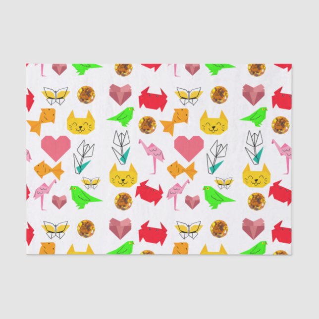 Mikitiez origami cancer summer jewel animal cat  tissue paper (Front)