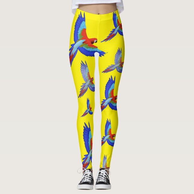 Mikitiez parrot hawaii summersunset beach spring  leggings (Front)