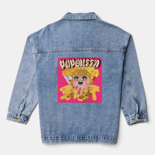 Mikitiez popqueen popcorn moivenight cinema denim jacket (Back)