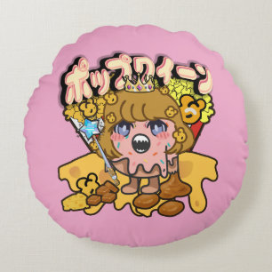 Mikitiez popqueen popcorn moivenight cinema Denim Round Cushion