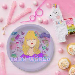 Mikitiez premier movie night princess doll summer paper plate