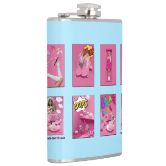 Mikitiez premier movie night princess doll T-Shirt Hip Flask