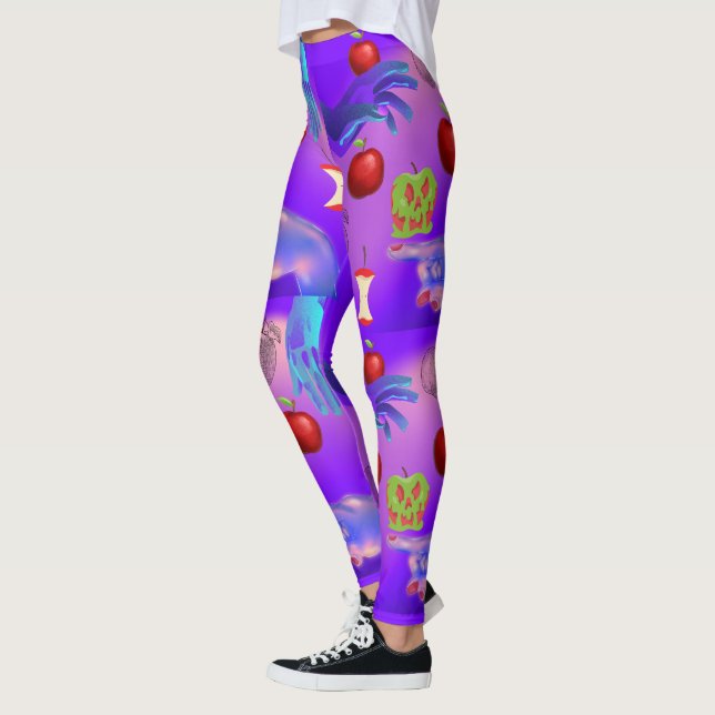 Mikitiez red skull toxic apple vegan summer  leggings (Left)