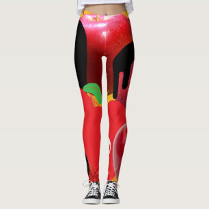 Mikitiez red skull toxic apple vegan summer leggings