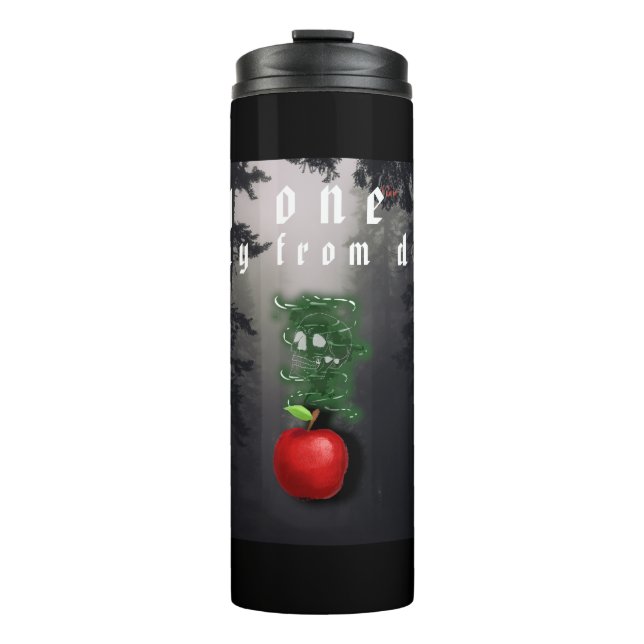 Mikitiez red skull toxic apple vegan summer thermal tumbler (Front)