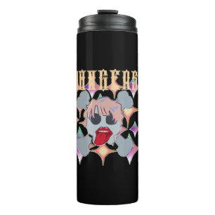 Mikitiez rock star skull red birthday redlip thermal tumbler