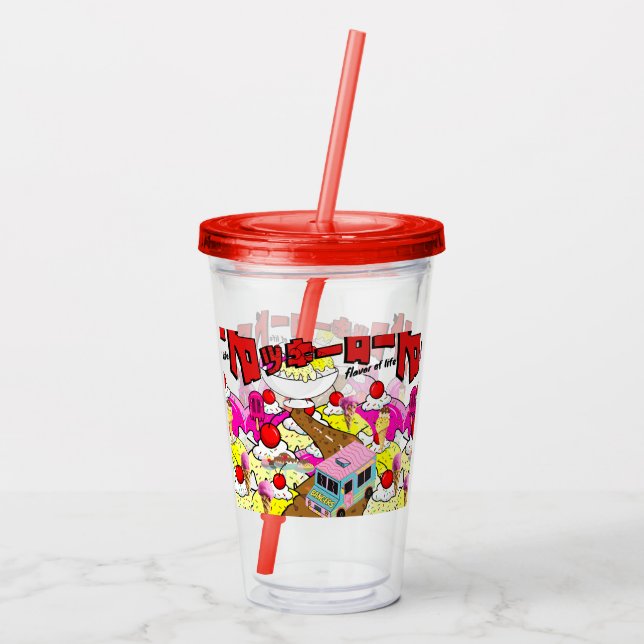 Mikitiez rockyroad icecream manga summer banger acrylic tumbler (Back)