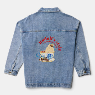 Mikitiez rudolf rednose raindeer christmas cherry denim jacket