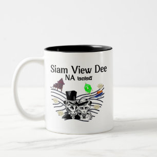 Mikitiez siam pavillion lotus siamnese Thailand Two-Tone Coffee Mug