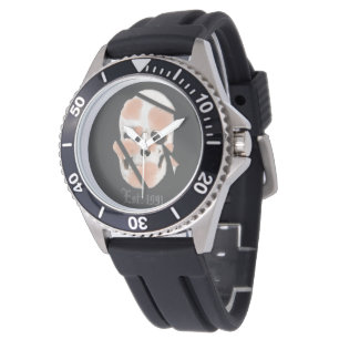 Mikitiez skull pink graffiti pride watch