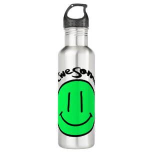 Mikitiez smiley face school summer spring green 710 ml water bottle
