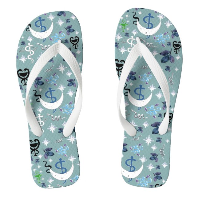 Mikitiez snake snakeperson wizard witch magic flip flops (Footbed)