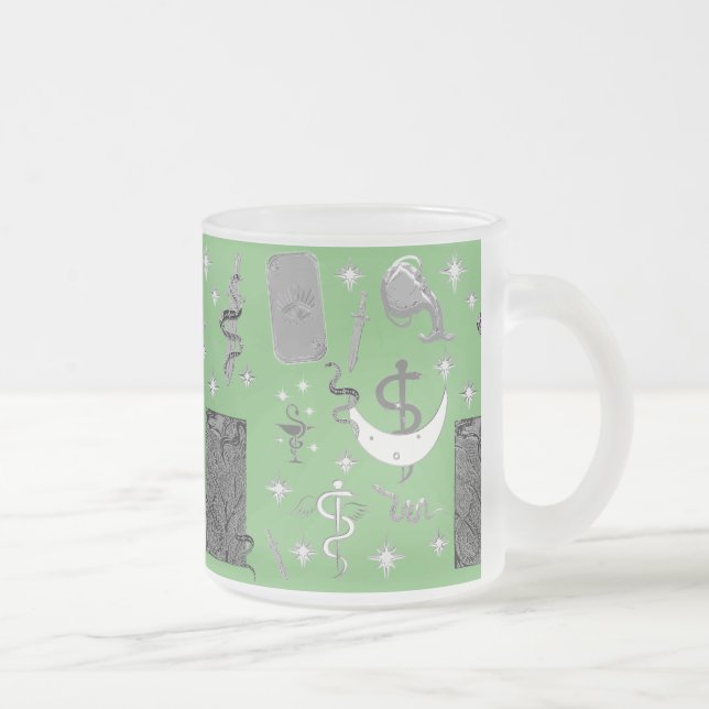 Mikitiez snake snakeperson wizard witch magic  frosted glass coffee mug (Right)