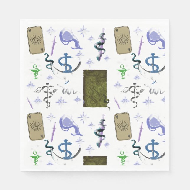 Mikitiez snake snakeperson wizard witch magic  napkin (Front)