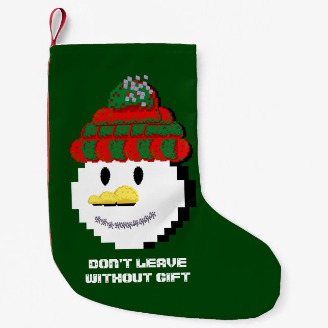Mikitiez snowman winterwonderland pixleart  small christmas stocking (Front)