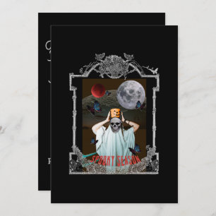 Mikitiez spooky vibes vintage gothic halloween invitation