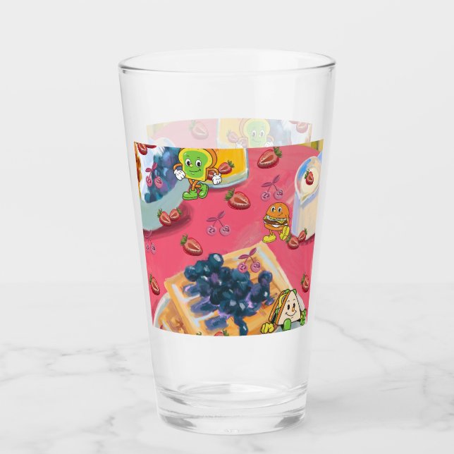 Mikitiez strawberry yogert usaflag burger fruit glass (Front)