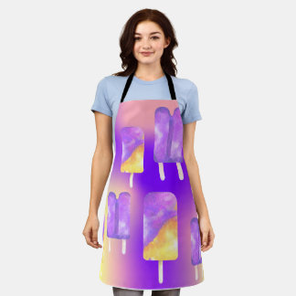 Mikitiez summer rainbow purple gold popsicle apron