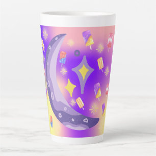 Mikitiez summer rainbow purple gold popsicle latte mug