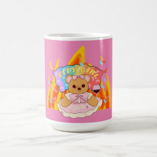Mikitiez summer teddy bear jelly red wine fire coffee mug