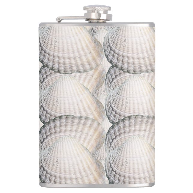 Mikitiez summer venus shell ocean beach hip flask (Front)