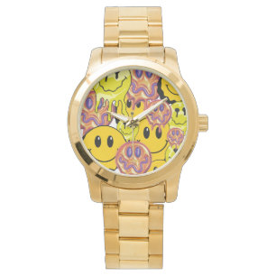 Mikitiez Throw Pillow Smileyface yellow garden Watch