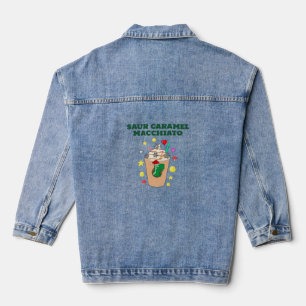 Mikitiez Trex dinosaur icedcoffee caramel xmas Denim Jacket