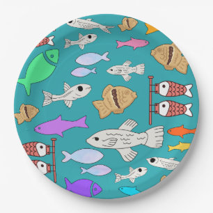 Mikitiez venus mermaid fishing summer paper plate