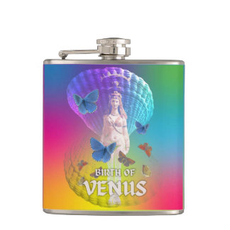 Mikitiez venus ocean butterfies love olympus hip flask