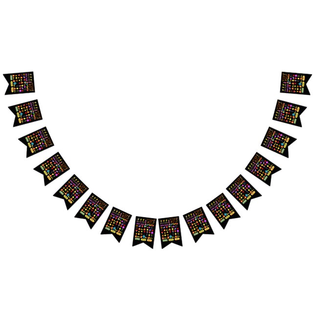 Mikitiez videogame pixel halloween spooky bat  bunting  (All)