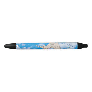 Mikitiez white bird blue sky summer beach freedom black ink pen
