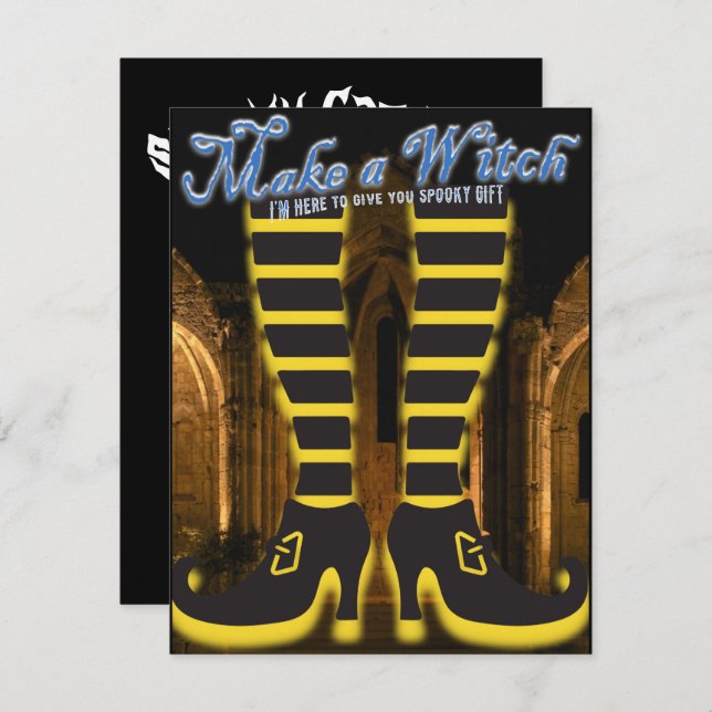 Mikitiez witch wizard halloween fullmoon  invitation (Front/Back)