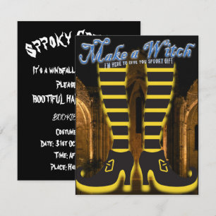 Mikitiez witch wizard halloween fullmoon  invitation