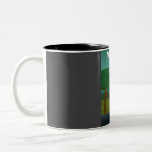 Mikumi National Park Tanzania Travel Poster Two-Tone Coffee Mug