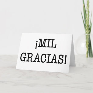 ¡MIL GRACIAS! - Thank you greeting card in Spanis