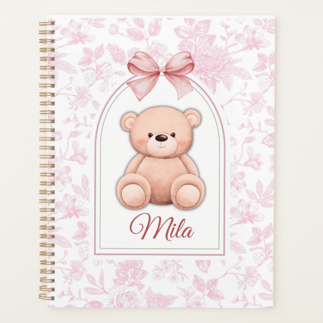 Mila | Custom Pink Teddy Bear Nursery Design  Planner (Front)