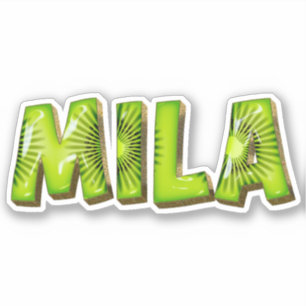 Mila Name Kiwi Design Sticker