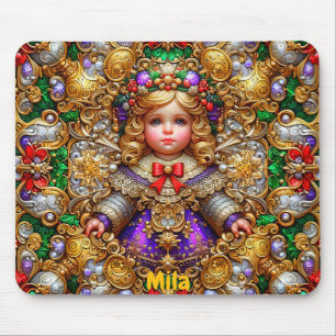 MILA ~ Vintage Christmas doll ~ Mousepad
