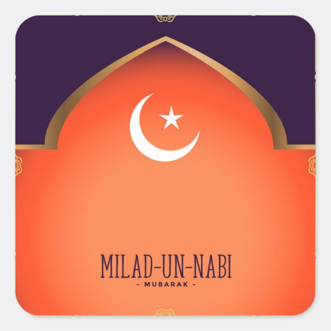 Milad-un-Nabi (Mubarak) Square Sticker (Front)
