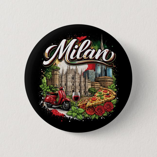 Milan 6 Cm Round Badge (Front)