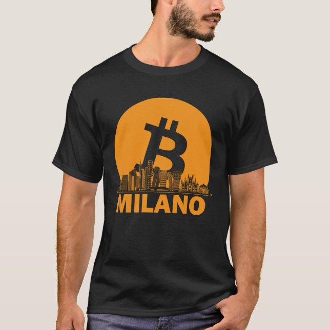 Milan Bitcoin Maximalist  Bitcoin Milan Skyline T-Shirt (Front)
