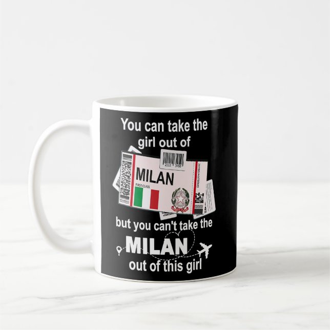 Milan Boarding Pass  Milan Girl  Milan  Coffee Mug (Left)
