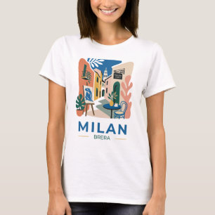 Milan Brera Art District Travel Graphic T-Shirt