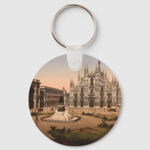 Milan Cathedral and Piazza, Lombardy, Italy Key Ring