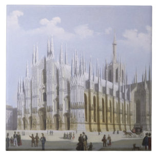 Milan Cathedral from 'Views of Milan and its Envir Tile