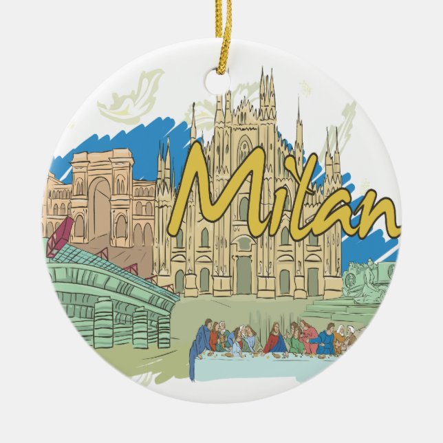 Milan Ceramic Tree Decoration (Front)